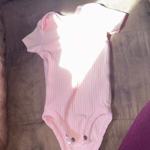 Carter's Light Pink Ribbed Baby One-Piece Bodysuit